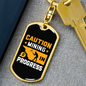 Mining in Progress Crypto Keychain Stainless Steel or 18k Gold Dog Tag Keyring-Express Your Love Gifts