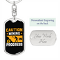 Mining in Progress Crypto Keychain Stainless Steel or 18k Gold Dog Tag Keyring-Express Your Love Gifts
