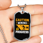 Mining in Progress Crypto Necklace Stainless Steel or 18k Gold Dog Tag 24" Chain-Express Your Love Gifts