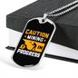 Mining in Progress Crypto Necklace Stainless Steel or 18k Gold Dog Tag 24" Chain-Express Your Love Gifts