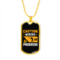 Mining in Progress Crypto Necklace Stainless Steel or 18k Gold Dog Tag 24" Chain-Express Your Love Gifts