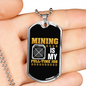 Mining is My Fulltime Job Crypto Necklace Stainless Steel or 18k Gold Dog Tag 24" Chain-Express Your Love Gifts