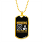 Mining is My Fulltime Job Crypto Necklace Stainless Steel or 18k Gold Dog Tag 24" Chain-Express Your Love Gifts