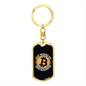 Mining My Own Business Crypto Keychain Stainless Steel or 18k Gold Dog Tag Keyring-Express Your Love Gifts