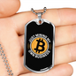 Mining My Own Business Crypto Necklace Stainless Steel or 18k Gold Dog Tag 24" Chain-Express Your Love Gifts