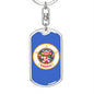 Minnesota State Flag Keychain Dog Tag Stainless Steel or 18k Gold-Express Your Love Gifts