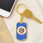 Minnesota State Flag Keychain Dog Tag Stainless Steel or 18k Gold-Express Your Love Gifts