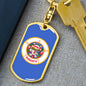 Minnesota State Flag Keychain Dog Tag Stainless Steel or 18k Gold-Express Your Love Gifts