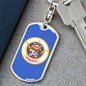 Minnesota State Flag Keychain Dog Tag Stainless Steel or 18k Gold-Express Your Love Gifts