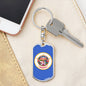 Minnesota State Flag Keychain Dog Tag Stainless Steel or 18k Gold-Express Your Love Gifts