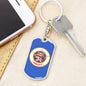Minnesota State Flag Keychain Dog Tag Stainless Steel or 18k Gold-Express Your Love Gifts