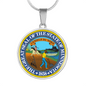 Minnesota State Seal Necklace Circle Pendant Stainless Steel or 18k Gold 18-22"-Express Your Love Gifts