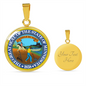Minnesota State Seal Necklace Circle Pendant Stainless Steel or 18k Gold 18-22"-Express Your Love Gifts