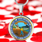 Minnesota State Seal Necklace Circle Pendant Stainless Steel or 18k Gold 18-22"-Express Your Love Gifts
