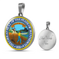 Minnesota State Seal Necklace Circle Pendant Stainless Steel or 18k Gold 18-22"-Express Your Love Gifts