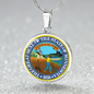 Minnesota State Seal Necklace Circle Pendant Stainless Steel or 18k Gold 18-22"-Express Your Love Gifts