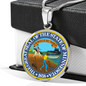 Minnesota State Seal Necklace Circle Pendant Stainless Steel or 18k Gold 18-22"-Express Your Love Gifts
