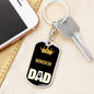 Minskin Cat Dad King Keychain Stainless Steel or 18k Gold-Express Your Love Gifts