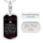 Missing You Is My Keychain Stainless Steel or 18k Gold Dog Tag Keyring-Express Your Love Gifts