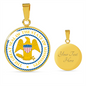 Mississippi State Seal Necklace Circle Pendant Stainless Steel or 18k Gold 18-22"-Express Your Love Gifts