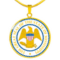Mississippi State Seal Necklace Circle Pendant Stainless Steel or 18k Gold 18-22"-Express Your Love Gifts