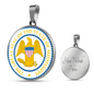 Mississippi State Seal Necklace Circle Pendant Stainless Steel or 18k Gold 18-22"-Express Your Love Gifts