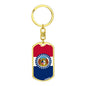 Missouri State Flag Keychain Dog Tag Stainless Steel or 18k Gold-Express Your Love Gifts