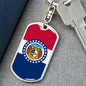 Missouri State Flag Keychain Dog Tag Stainless Steel or 18k Gold-Express Your Love Gifts