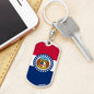 Missouri State Flag Keychain Dog Tag Stainless Steel or 18k Gold-Express Your Love Gifts
