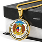 Missouri State Seal Necklace Circle Pendant Stainless Steel or 18k Gold 18-22"-Express Your Love Gifts
