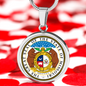 Missouri State Seal Necklace Circle Pendant Stainless Steel or 18k Gold 18-22"-Express Your Love Gifts