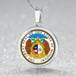 Missouri State Seal Necklace Circle Pendant Stainless Steel or 18k Gold 18-22"-Express Your Love Gifts