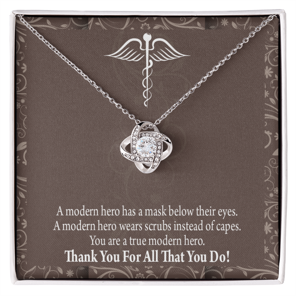 Modern Hero Healthcare Medical Worker Nurse Appreciation Gift Infinity Knot Necklace Message Card-Express Your Love Gifts