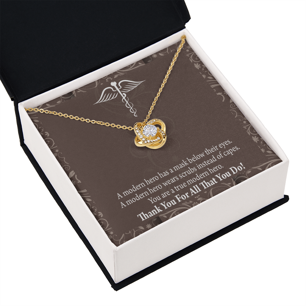 Modern Hero Healthcare Medical Worker Nurse Appreciation Gift Infinity Knot Necklace Message Card-Express Your Love Gifts