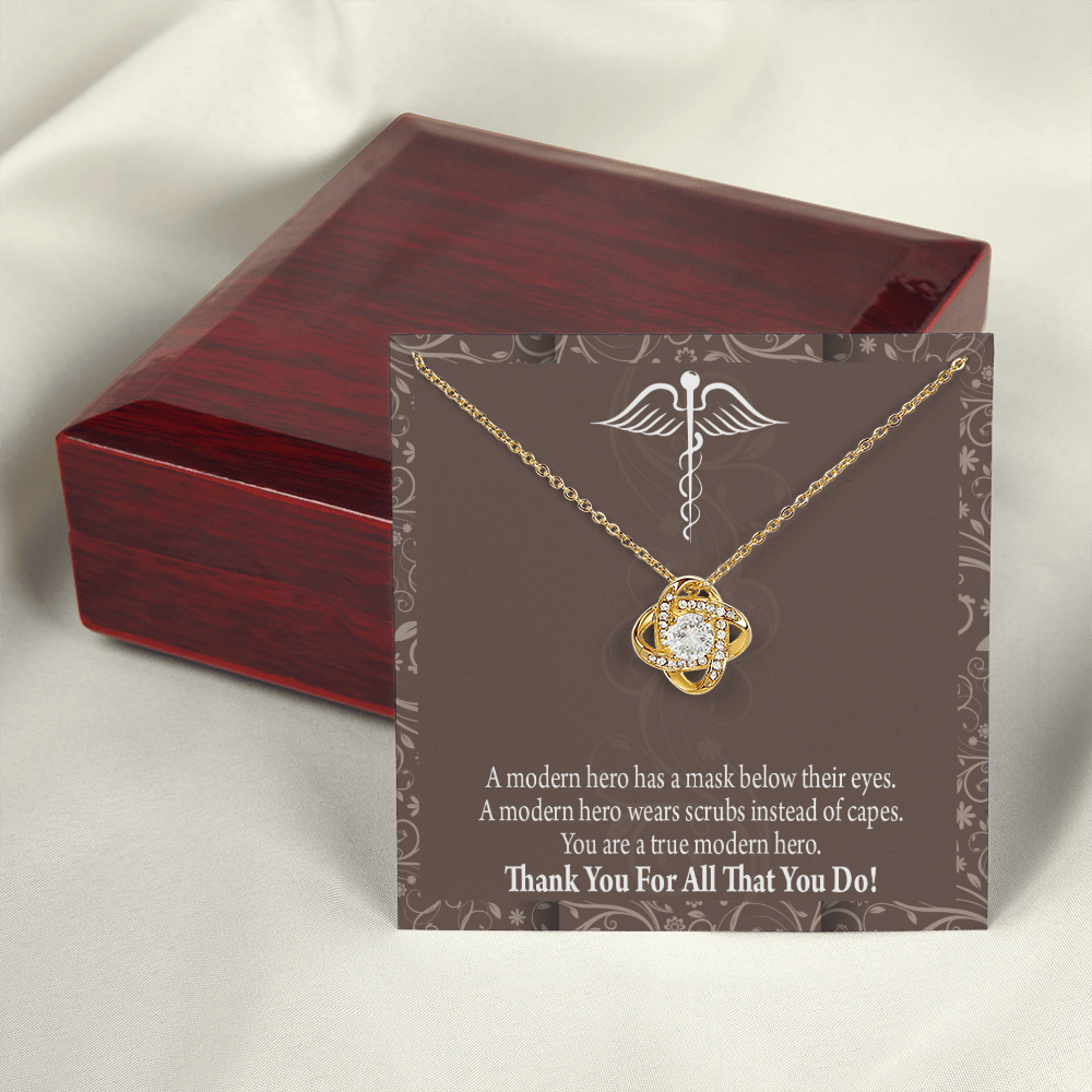 Modern Hero Healthcare Medical Worker Nurse Appreciation Gift Infinity Knot Necklace Message Card-Express Your Love Gifts