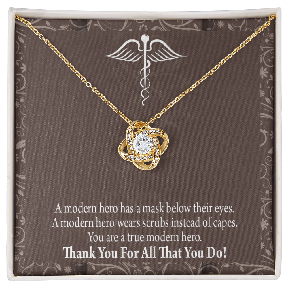 Modern Hero Healthcare Medical Worker Nurse Appreciation Gift Infinity Knot Necklace Message Card-Express Your Love Gifts