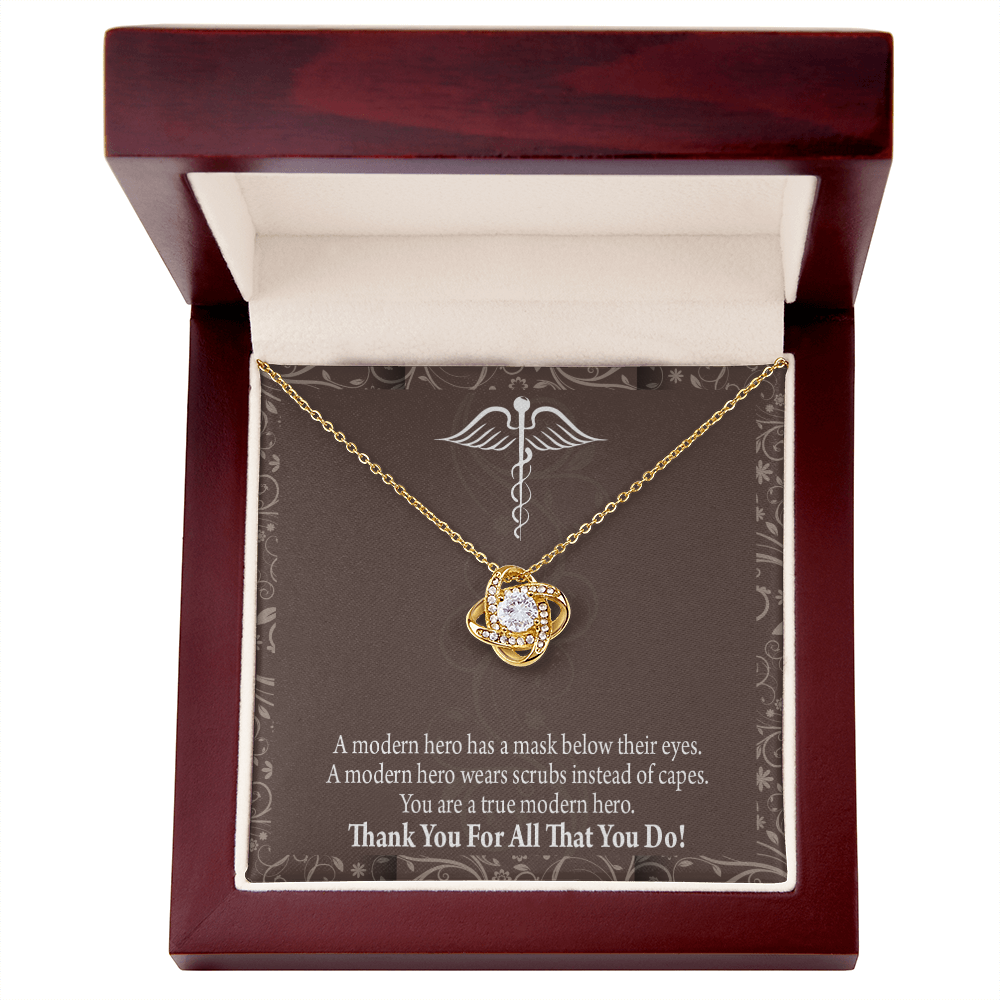 Modern Hero Healthcare Medical Worker Nurse Appreciation Gift Infinity Knot Necklace Message Card-Express Your Love Gifts