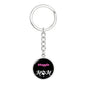 Moggie Cat Mom Keychain Stainless Steel or 18k Gold Circle Pendant-Express Your Love Gifts