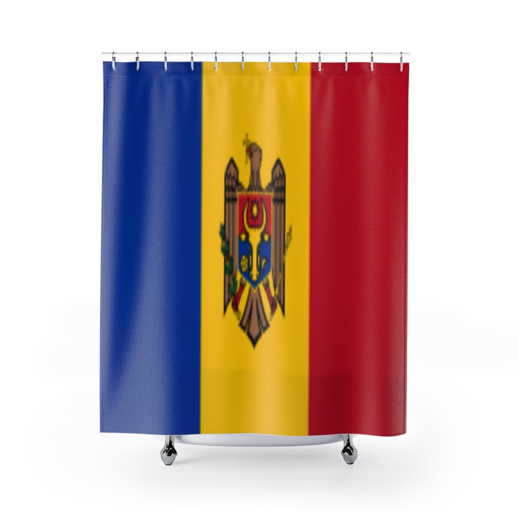 Moldova Flag Stylish Design 71" x 74" Elegant Waterproof Shower Curtain for a Spa-like Bathroom Paradise Exceptional Craftsmanship-Express Your Love Gifts