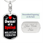 Moluccan Cockatoo Bird Keychain Stainless Steel or 18k Gold Dog Tag Keyring-Express Your Love Gifts