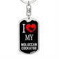 Moluccan Cockatoo Bird Lover Keyring Keychain Stainless Steel or 18k Gold-Express Your Love Gifts
