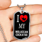Moluccan Cockatoo Necklace Stainless Steel or 18k Gold Dog Tag 24" Chain-Express Your Love Gifts
