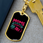 Mom 24 Hours Keychain Stainless Steel or 18k Gold Dog Tag Keyring-Express Your Love Gifts