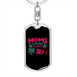 Mom 24 Hours Keychain Stainless Steel or 18k Gold Dog Tag Keyring-Express Your Love Gifts