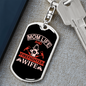 Mom And Firefighter'S Wife Keychain Stainless Steel or 18k Gold Dog Tag Keyring-Express Your Love Gifts
