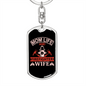 Mom And Firefighter'S Wife Keychain Stainless Steel or 18k Gold Dog Tag Keyring-Express Your Love Gifts