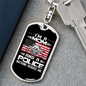 Mom And Police Keychain Stainless Steel or 18k Gold Dog Tag Keyring-Express Your Love Gifts
