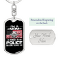 Mom And Police Keychain Stainless Steel or 18k Gold Dog Tag Keyring-Express Your Love Gifts