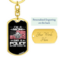 Mom And Police Keychain Stainless Steel or 18k Gold Dog Tag Keyring-Express Your Love Gifts