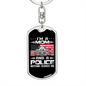 Mom And Police Keychain Stainless Steel or 18k Gold Dog Tag Keyring-Express Your Love Gifts